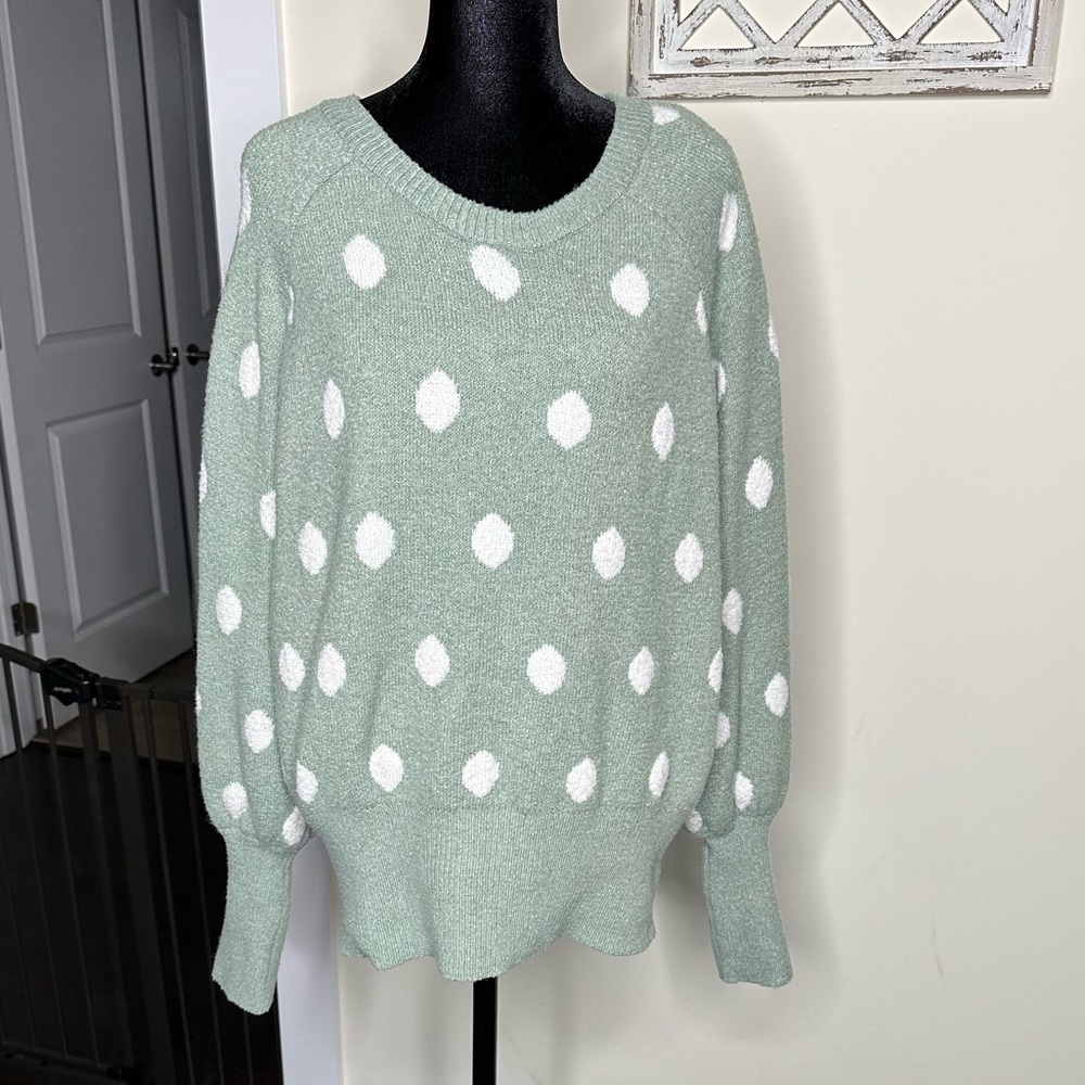 Polka dot sweater.